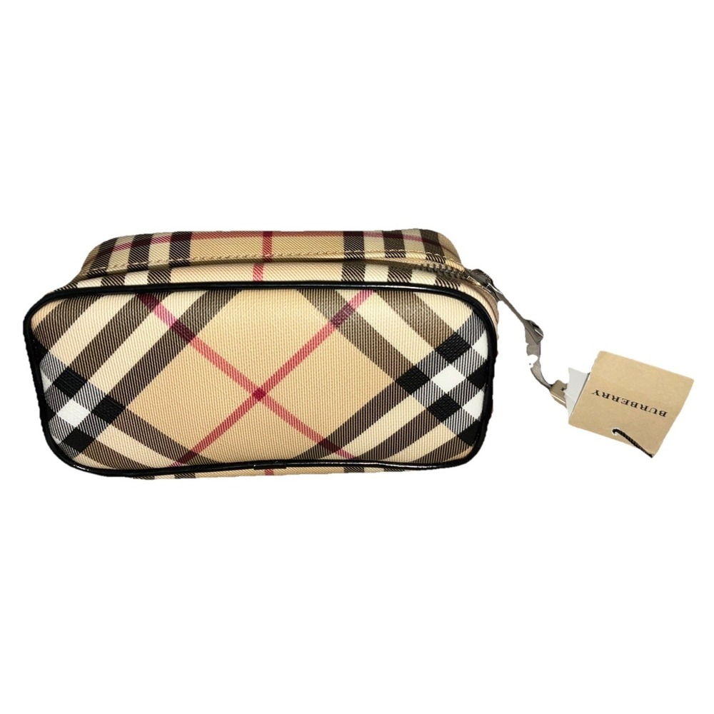 Burberry Cosmetic Bag‎ Nova Check Black Trim Make Up Skincare Pouch NEW